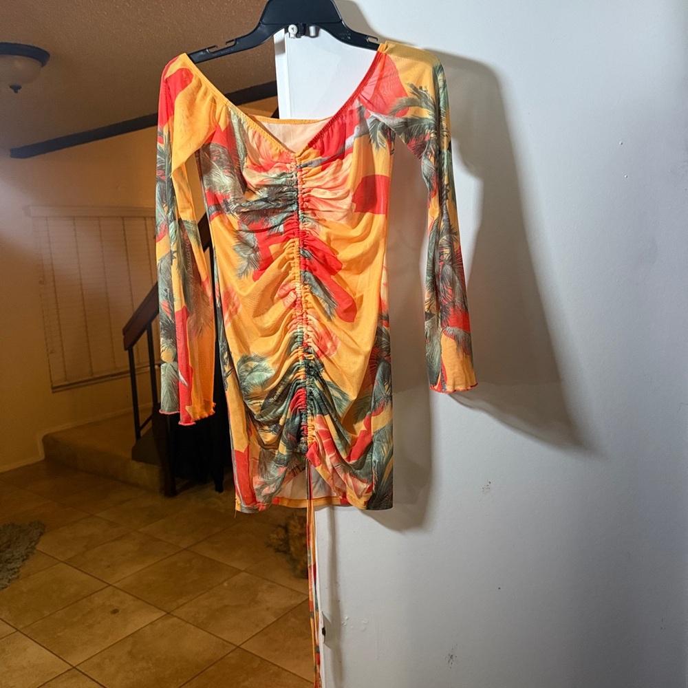 Multicolor Ruched Women's Dress